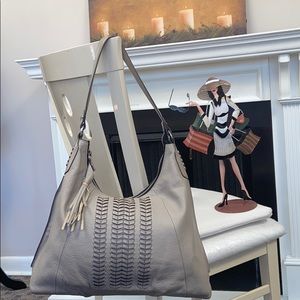 OrYany Leather Gray Mashroom Hobo Handbag